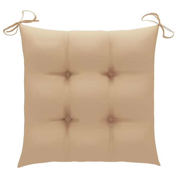 Trädgårdsstolar med beige dynor 4 st massiv teak