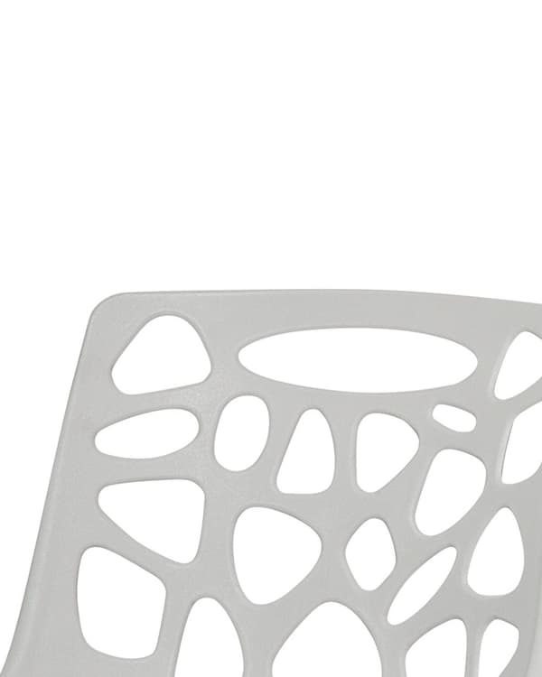 Sett med 2 spisestoler Grå Plast Ryggstøtte med utskåret mønster Moderne design Kjøkken Hage Utemøbler