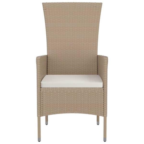 Trädgårdsstolar med dynor 4 st konstrotting beige
