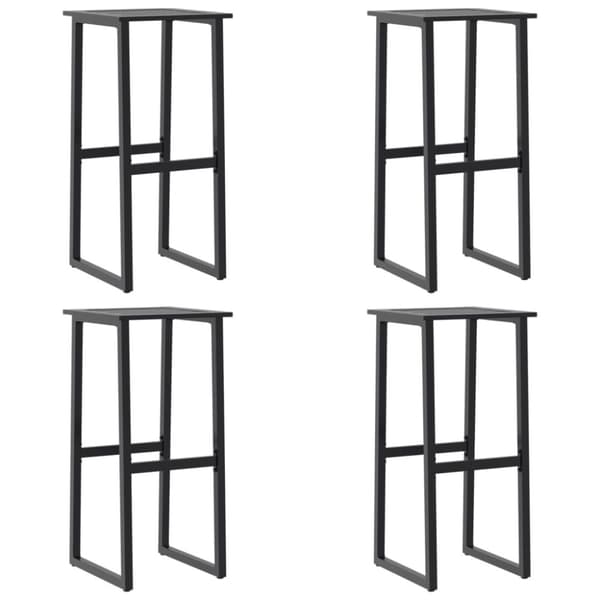 Barstolar 4 st svart 38x38x80 cm pulverlackerat stål