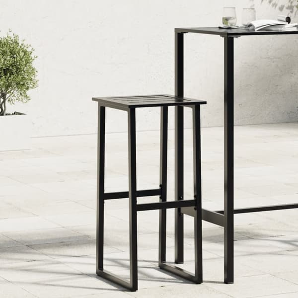 Barstolar 4 st svart 38x38x80 cm pulverlackerat stål