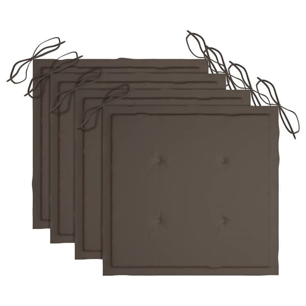 Trädgårdsstolar med taupe dynor 3 st massivt teakträ