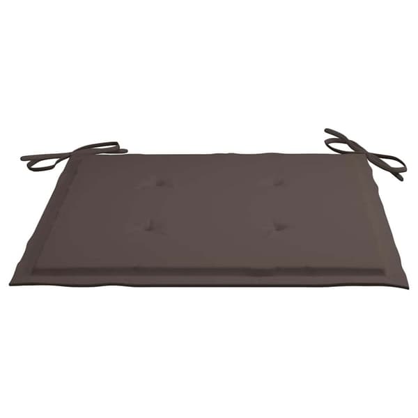 Trädgårdsstolar med taupe dynor 3 st massivt teakträ