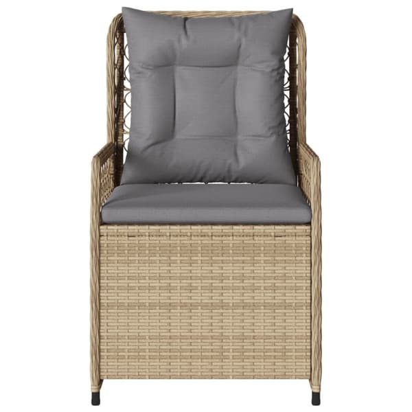Justerbara trädgårdsstolar 2 st beige konstrotting