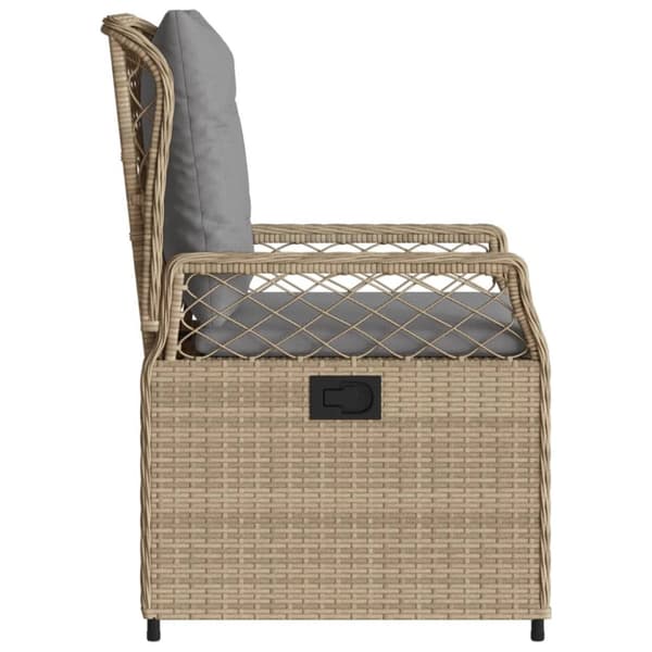 Justerbara trädgårdsstolar 2 st beige konstrotting
