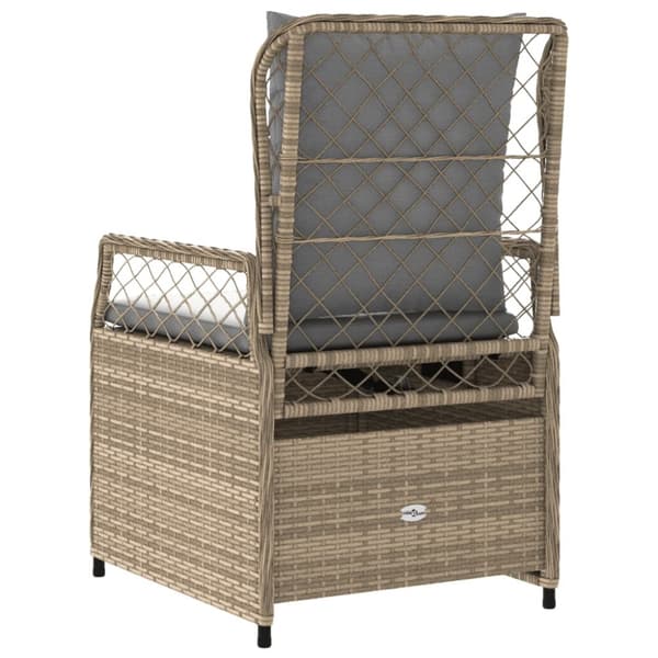 Justerbara trädgårdsstolar 2 st beige konstrotting