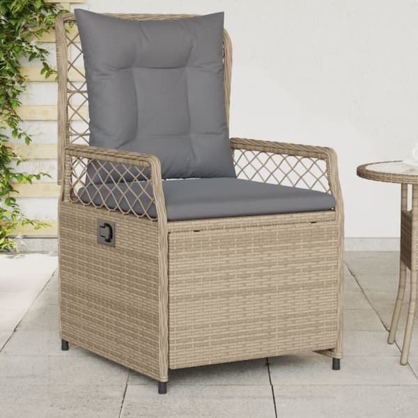 Justerbara trädgårdsstolar 2 st beige konstrotting