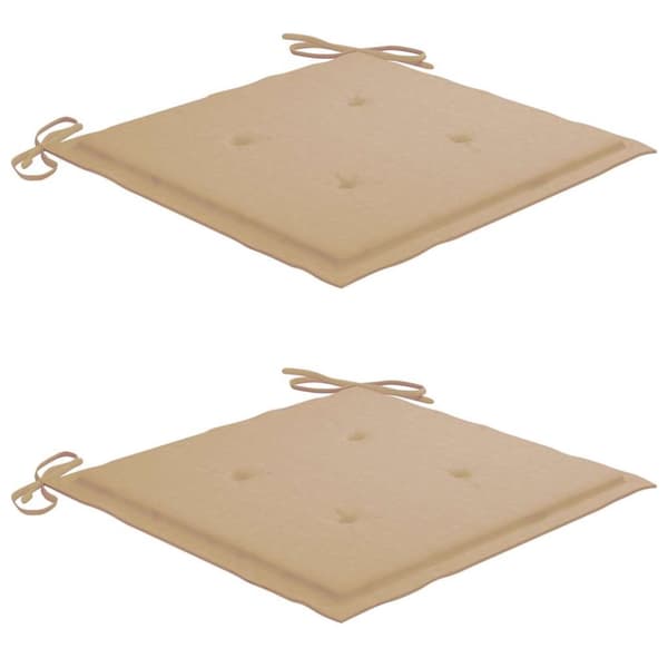 Bataviastolar 2 st med beige dynor massiv teak