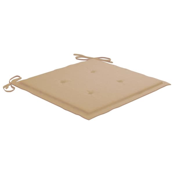 Bataviastolar 2 st med beige dynor massiv teak