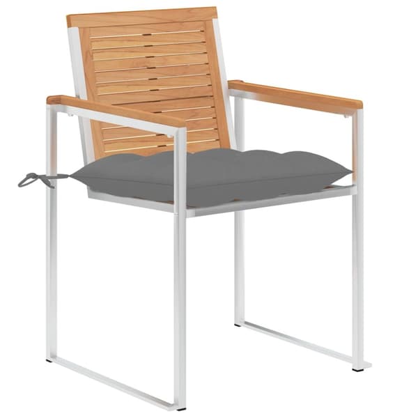 Trädgårdsstolar 6 st med dynor massiv teak