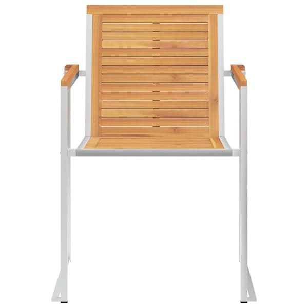 Trädgårdsstolar 2 st med dynor massiv teak och stål