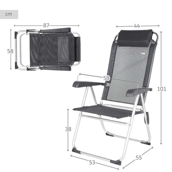Aktive 44,5x55x103 Cm Hopfällbar stol Flerläges aluminium One Size