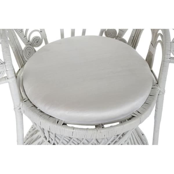 Trädgårdsstol - Vit polyester och rotting - 96 x 66 x 145 cm