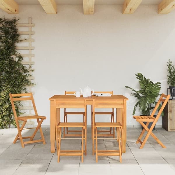Hopfällbara caféstolar 6 st massiv teak