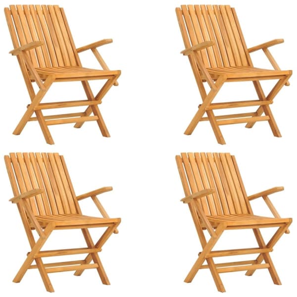 Hopfällbara trädgårdsstolar 4 st 61x67x90 cm massiv teak