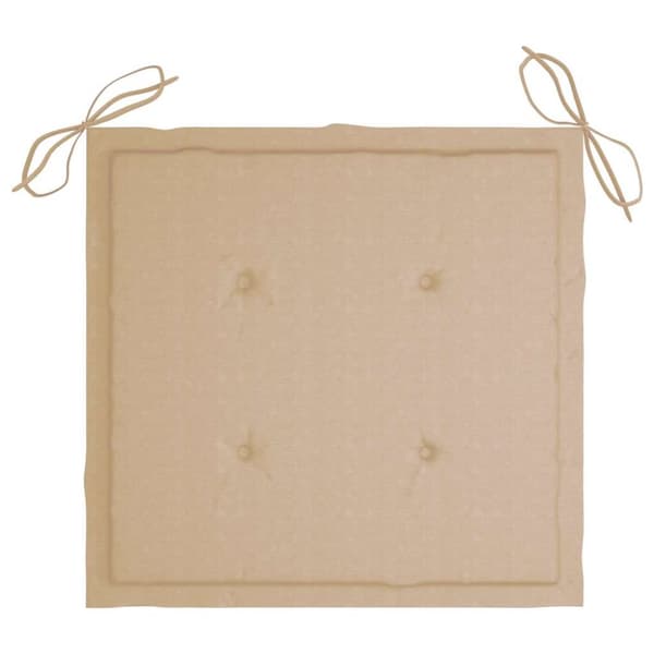 Trädgårdsstolar med beige dynor 4 st massiv teak