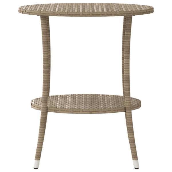 Justerbara trädgårdsstolar 2 st med bord beige konstrotting