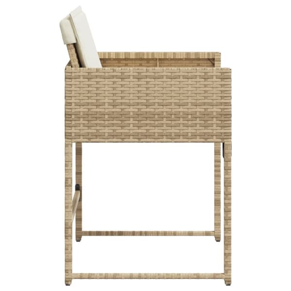 Trädgårdsstolar med dynor 4 st beige konstrotting
