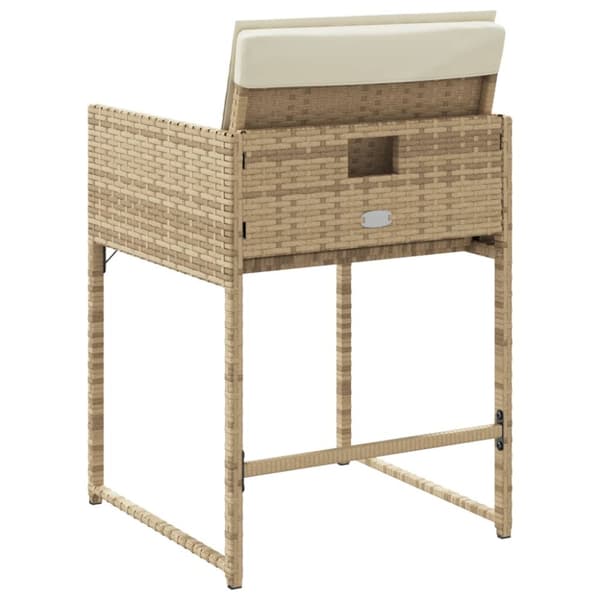 Trädgårdsstolar med dynor 4 st beige konstrotting