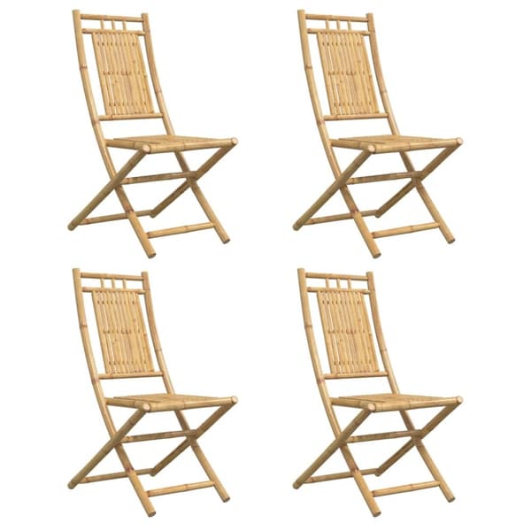 Hopfällbara trädgårdsstolar 4 st 46x66x99 cm bambu
