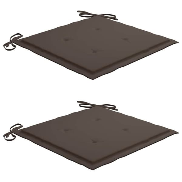 Trädgårdsstolar med taupe dynor 2 st massivt teakträ