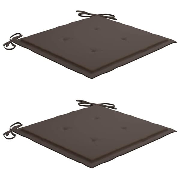 Trädgårdsstolar med taupe dynor 2 st massivt teakträ