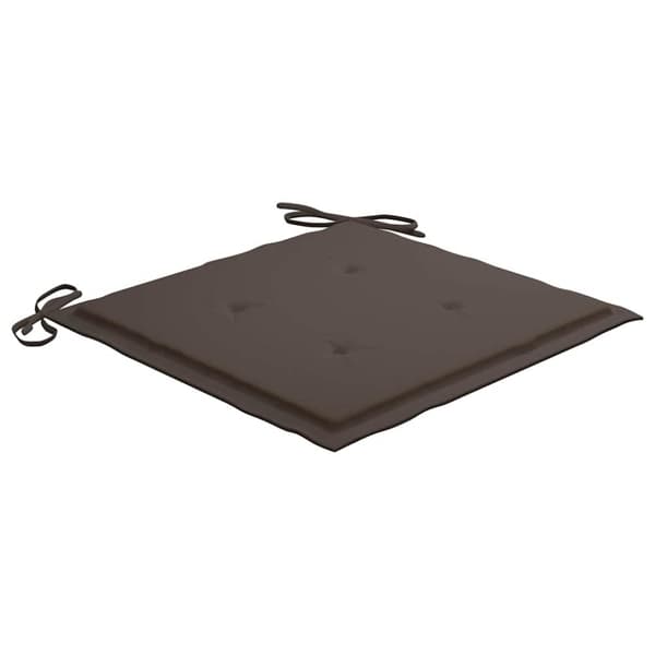 Trädgårdsstolar med taupe dynor 2 st massivt teakträ