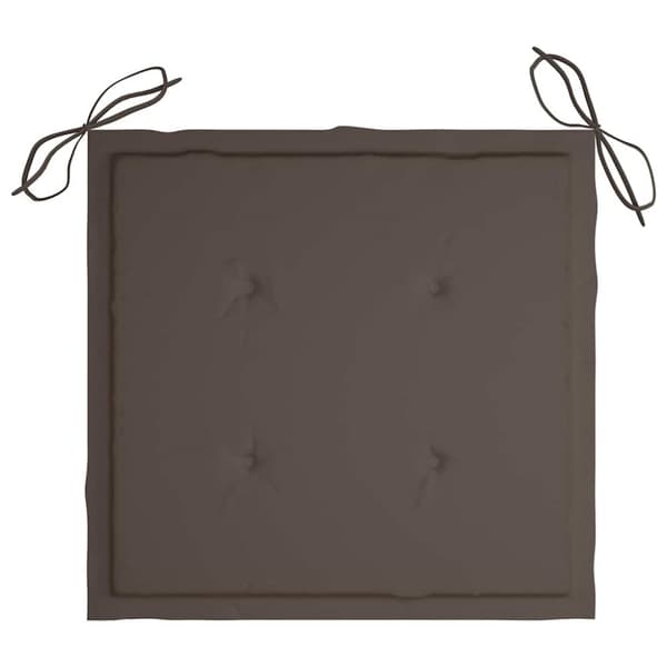 Trädgårdsstolar med taupe dynor 2 st massivt teakträ
