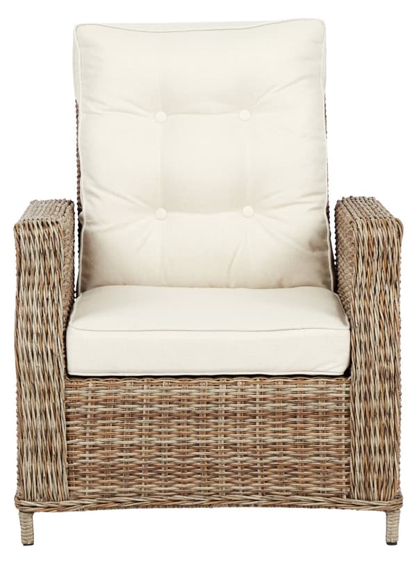 Gram 4 x hagestol polyrattan med pute natur.