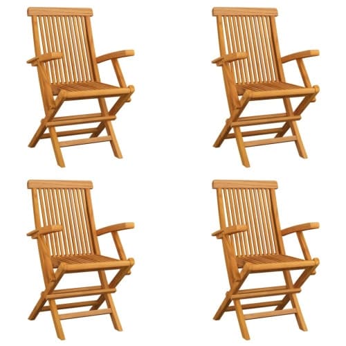 Hopfällbara trädgårdsstolar 4 st massiv teak