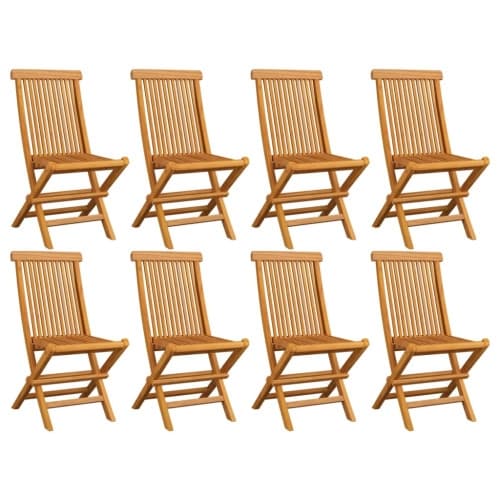 Hopfällbara trädgårdsstolar 8 st massiv teak