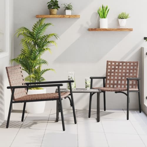 Trädgårdsstolar 2 st Svart 79x56x73,5 cm Poly Rattan