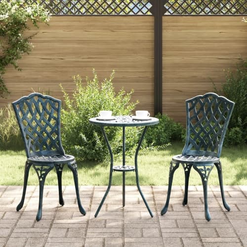 Trädgårdstolar 2 st Grön Aluminium