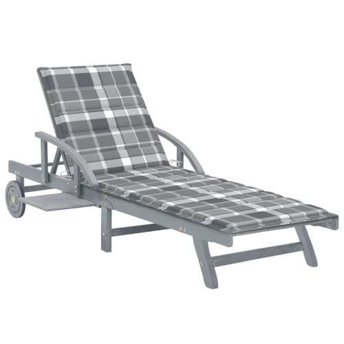 Solsäng med dyna massivt akaciaträ