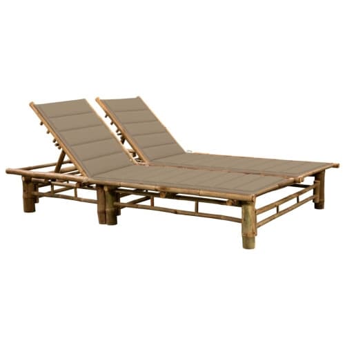 Solsäng med dynor 2 personer bambu