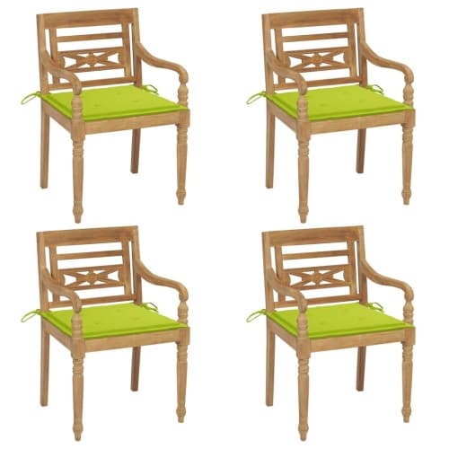 Bataviastolar med dynor 4 st massiv teak