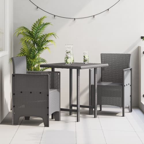 Trädgårdsstolar 2 st Ljusgrå Poly Rattan