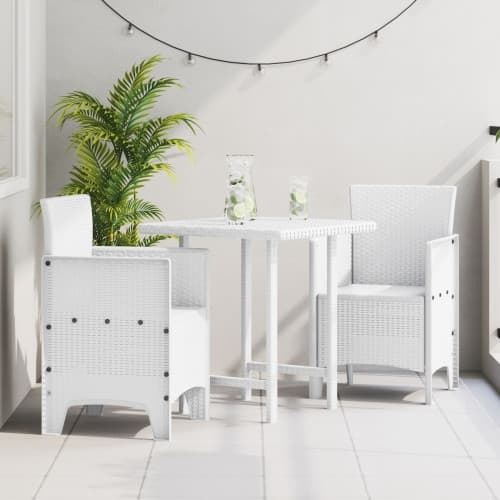 Trädgårdsstolar 2 st Vit Poly Rattan