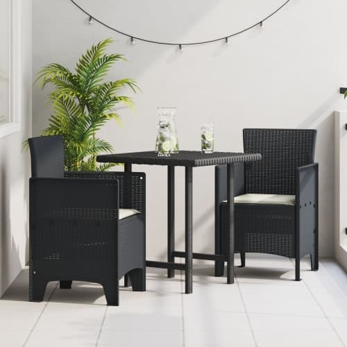Trädgårdstolar med Kuddar 2 st Anthracite Poly Rattan