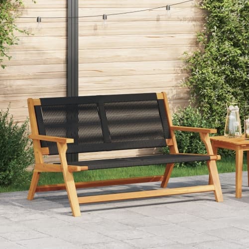 Trädgårdsbänk Svart 76x122x73 cm Massiv Akacia