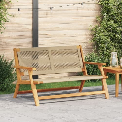 Trädgårdsbänk Beige 76x122x73 cm Massiv akaciaträ