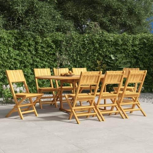 Hopfällbara trädgårdsstolar 8 st 47x61x90 cm massiv teak