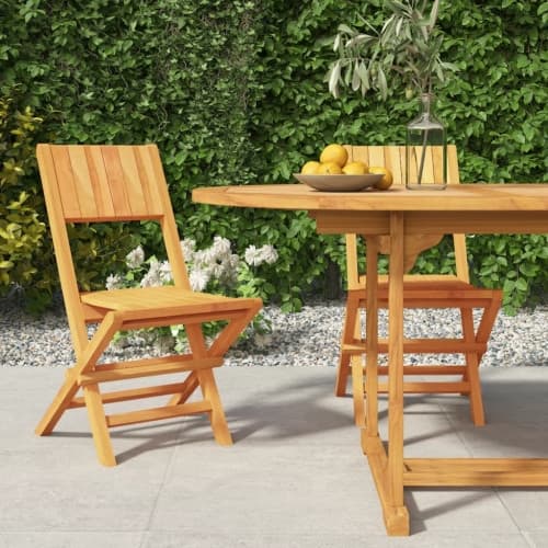 Hopfällbara trädgårdsstolar 2 st 47x61x90 cm massiv teak