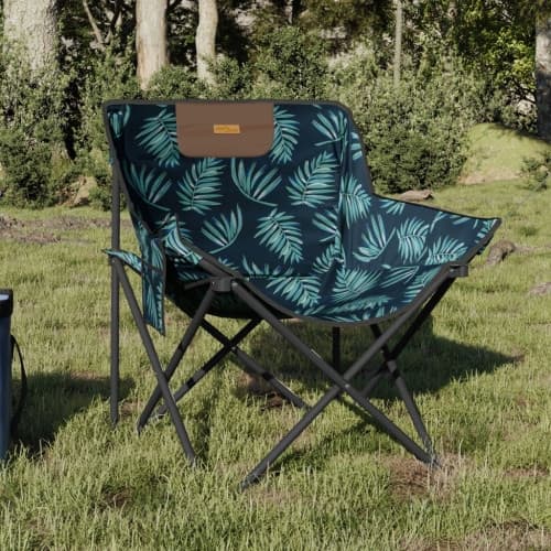 Campingstolar med ficka fällbar 2 st bladmönster