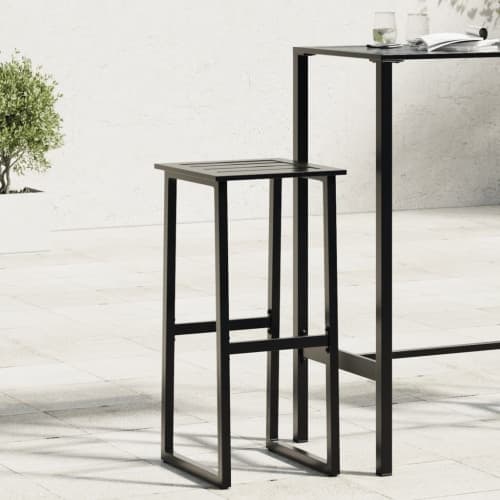 Barstolar 4 st svart 38x38x80 cm pulverlackerat stål