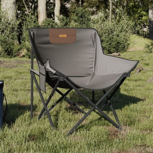 Campingstolar med ficka fällbar 2 st grå