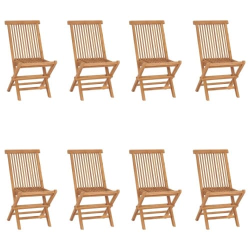 Hopfällbara trädgårdsstolar 8 st massiv teak