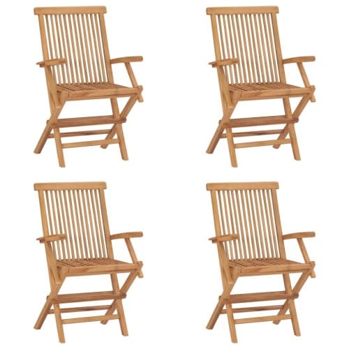 Hopfällbara trädgårdsstolar 4 st massiv teak