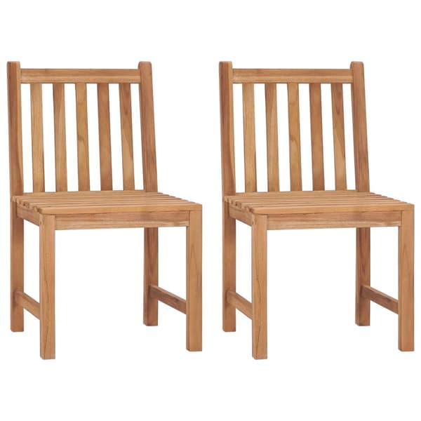 Trädgårdsstolar 2 st med dynor massiv teak