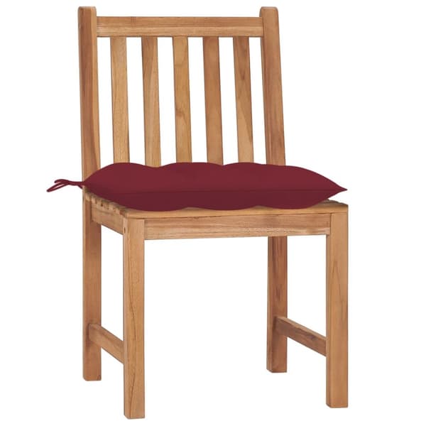 Trädgårdsstolar 2 st med dynor massiv teak